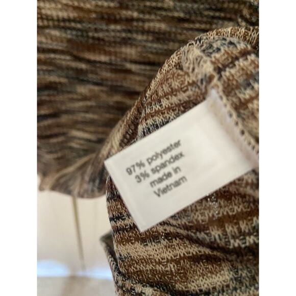 Lane Bryant Womens Top Size 22 24 Open Front Brown Tan Black Space Dye NEW - Picture 4 of 5